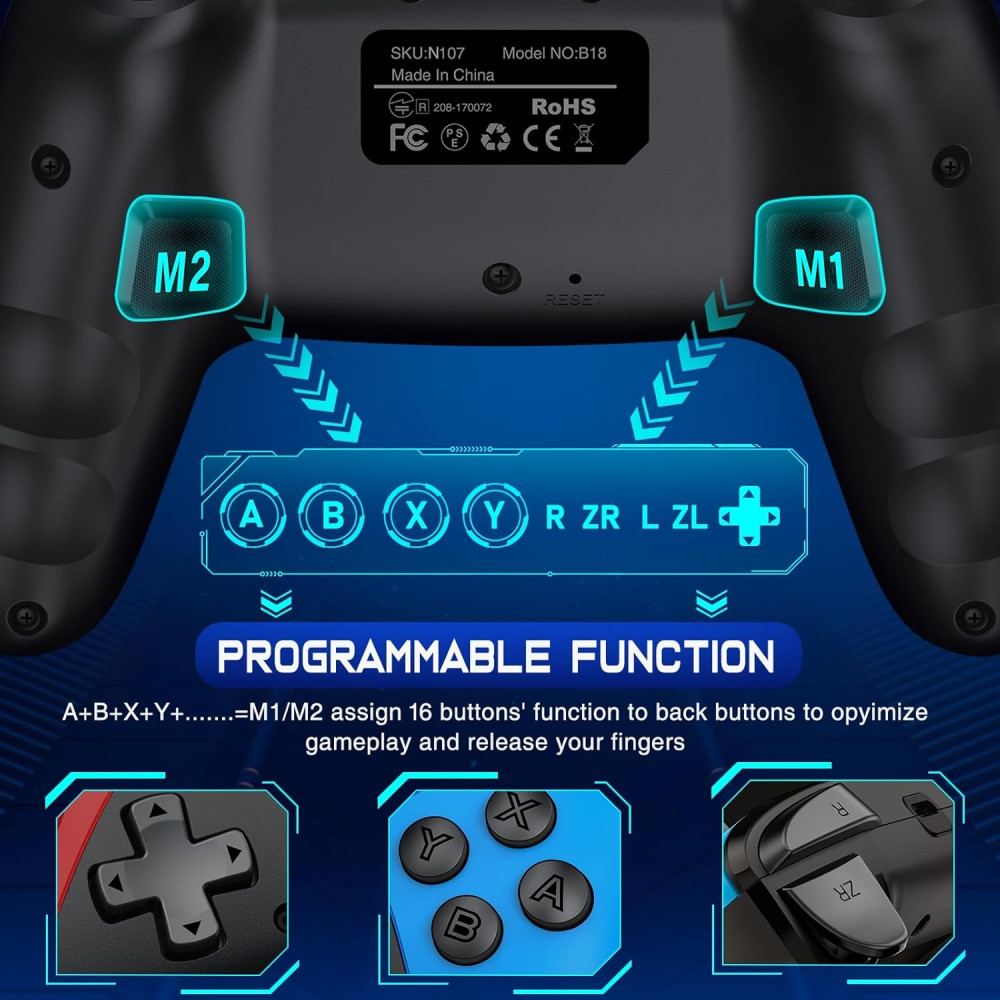 Беспроводной геймпад ELISWEEN для Nintendo Android iOS PC RGB