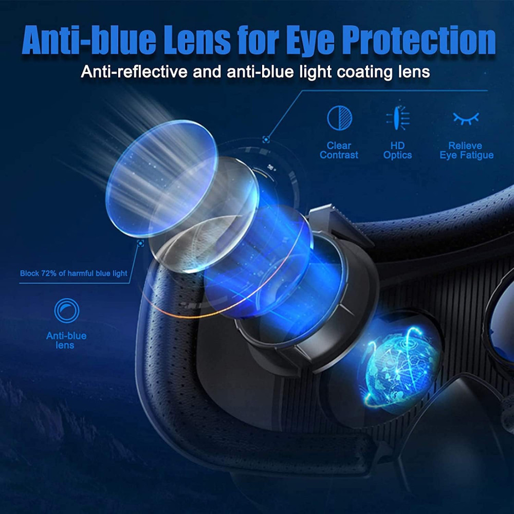 VR очки PUSABIYOU 3D для смартфона 5-7 дюймов Bluetooth с контроллером