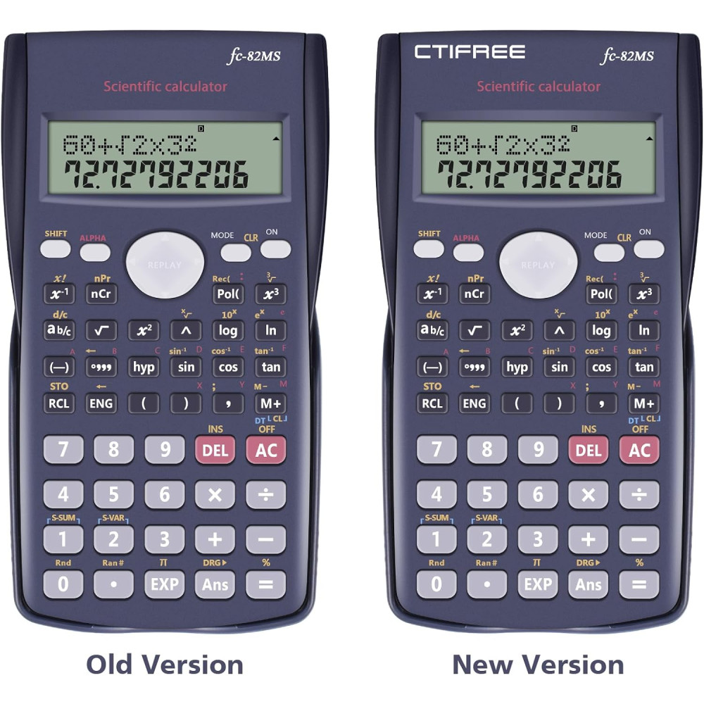 Калькулятор EverPlus FX-82MS для школы и офиса и линейка с транспортиром