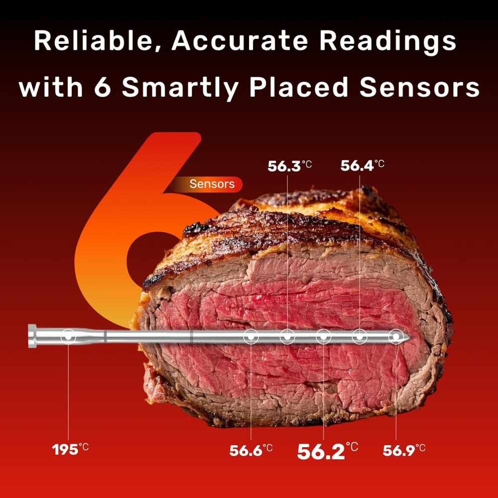 Термометр для мяса Meatmeet Pro с Wi-Fi и Bluetooth, IP67