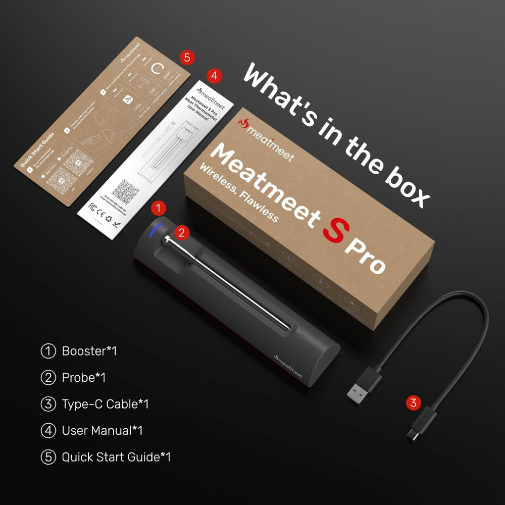 Термометр для мяса Meatmeet Pro с Wi-Fi и Bluetooth, IP67