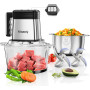 Измельчитель электрический продуктов 2 л Kiseely HX1 400 Вт с 3 скоростями +2 чаши