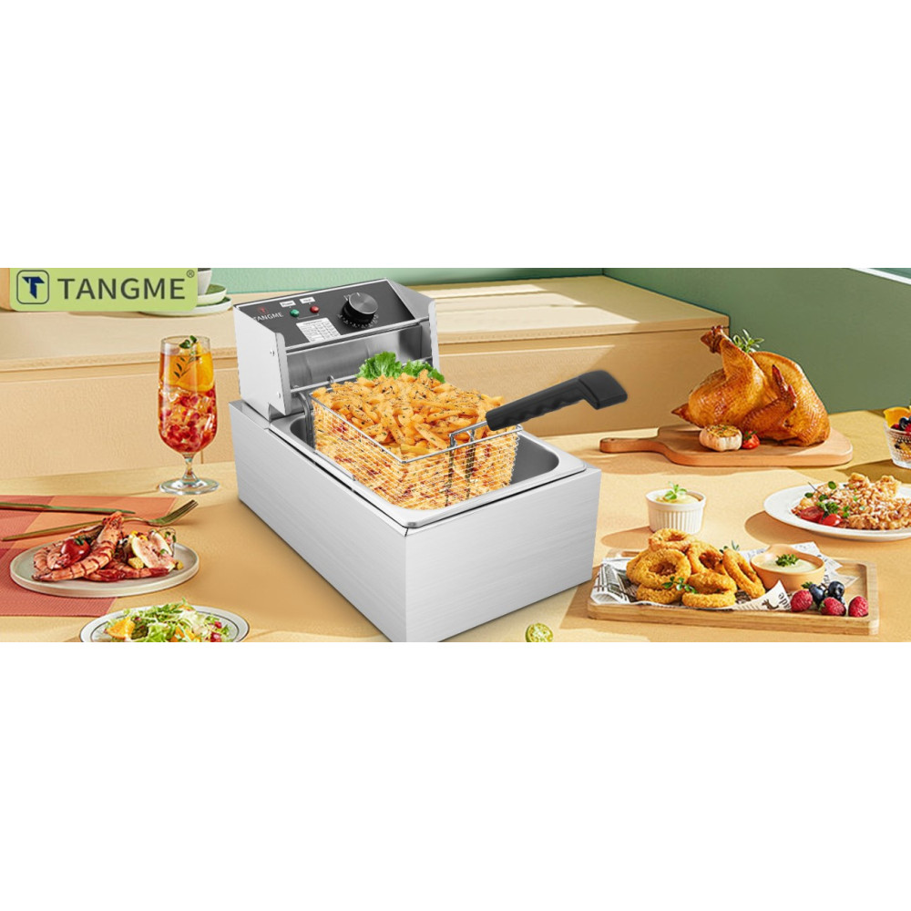 Электрическая фритюрница TANGME 6 л 1700 Вт профессиональная с корзиной