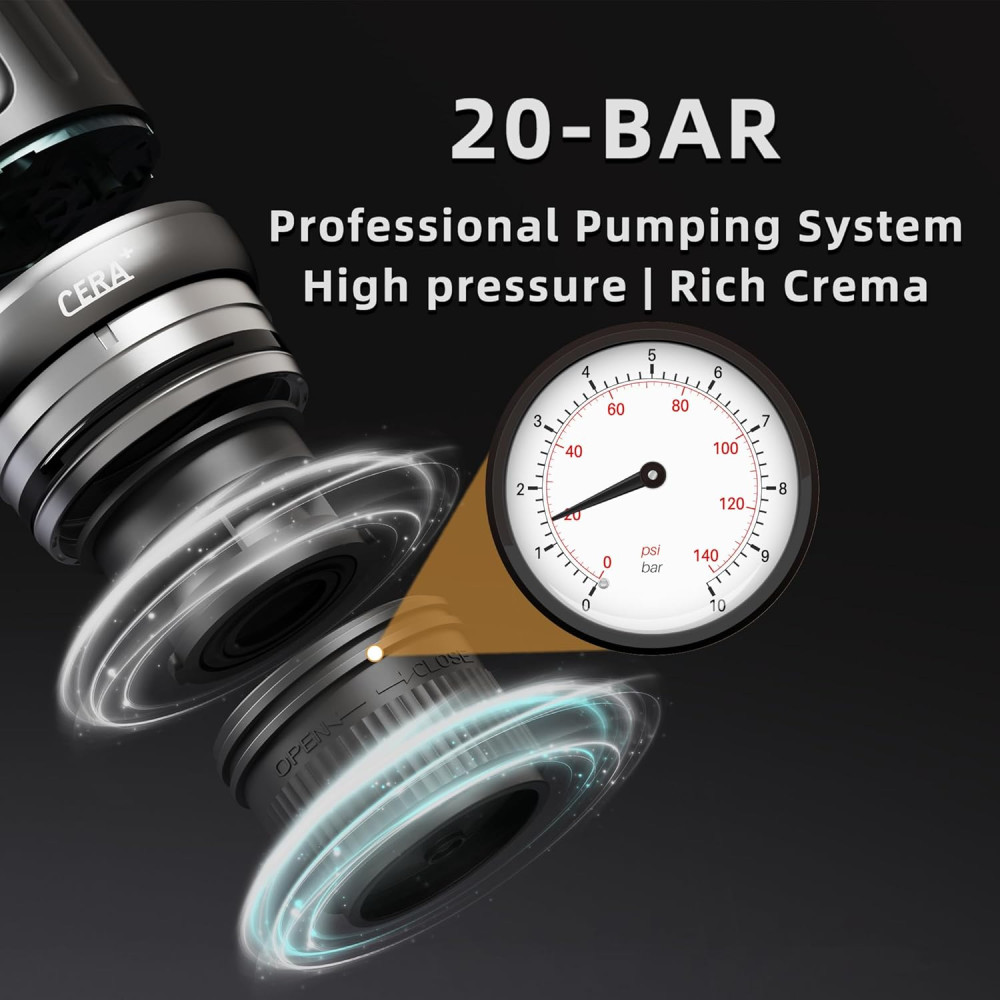 Портативная кофеварка CERA+ 20 бар для капсул Nespresso и молотого кофе