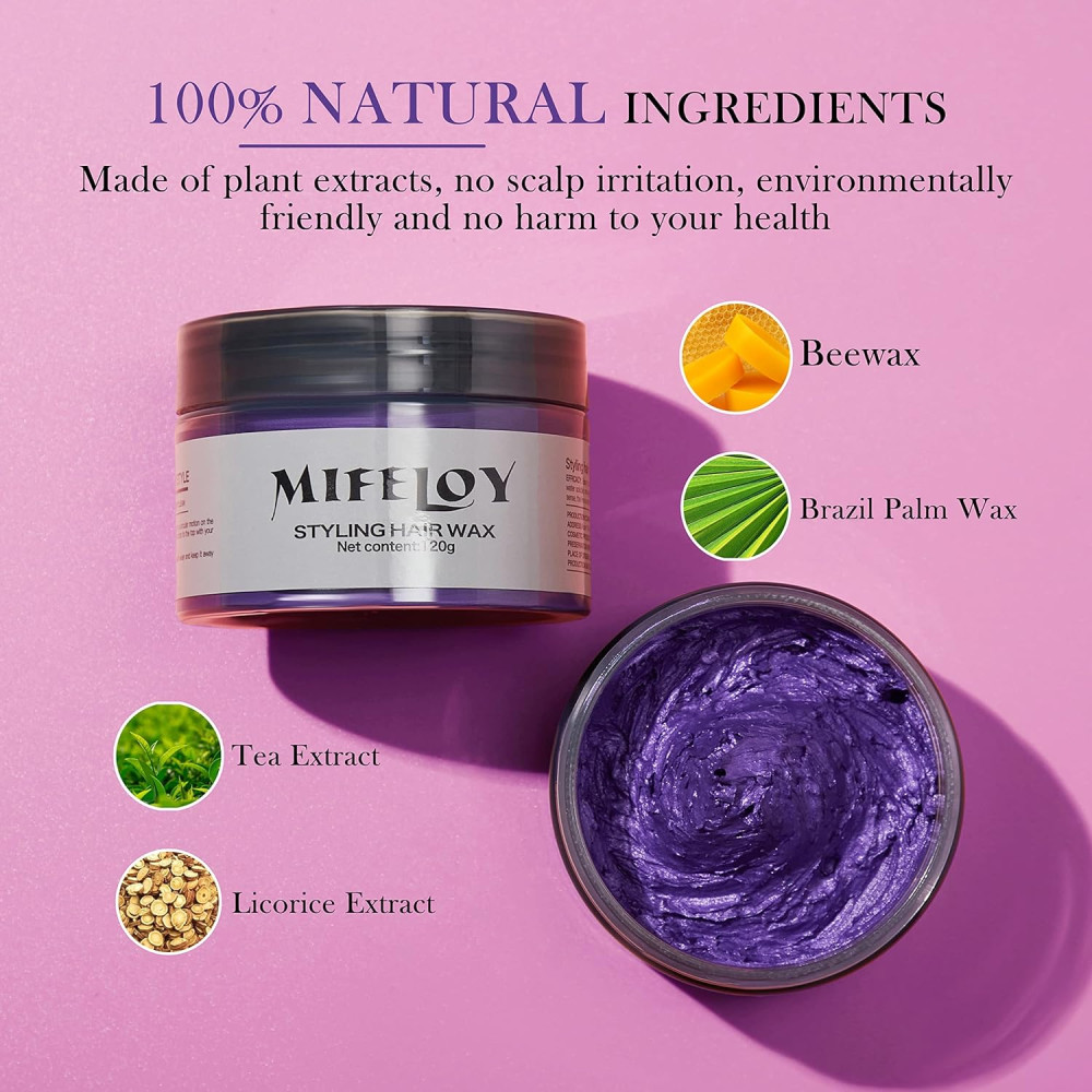 Фиолетовый воск для волос временный Gowwim Hair Wax Color