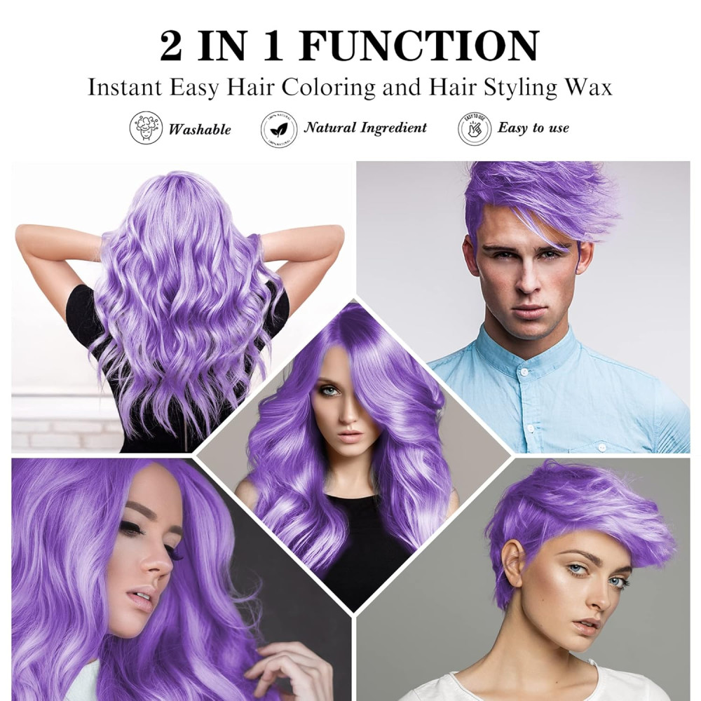 Фиолетовый воск для волос временный Gowwim Hair Wax Color