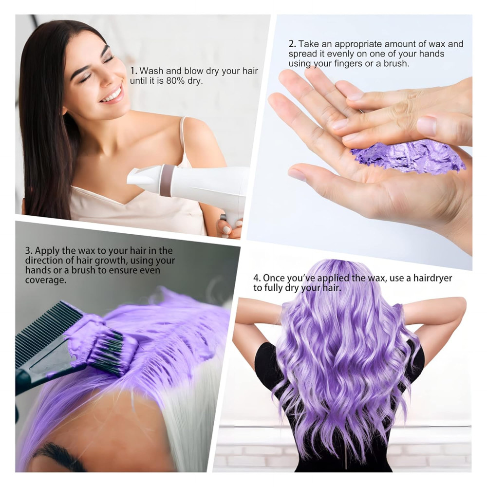 Фиолетовый воск для волос временный Gowwim Hair Wax Color