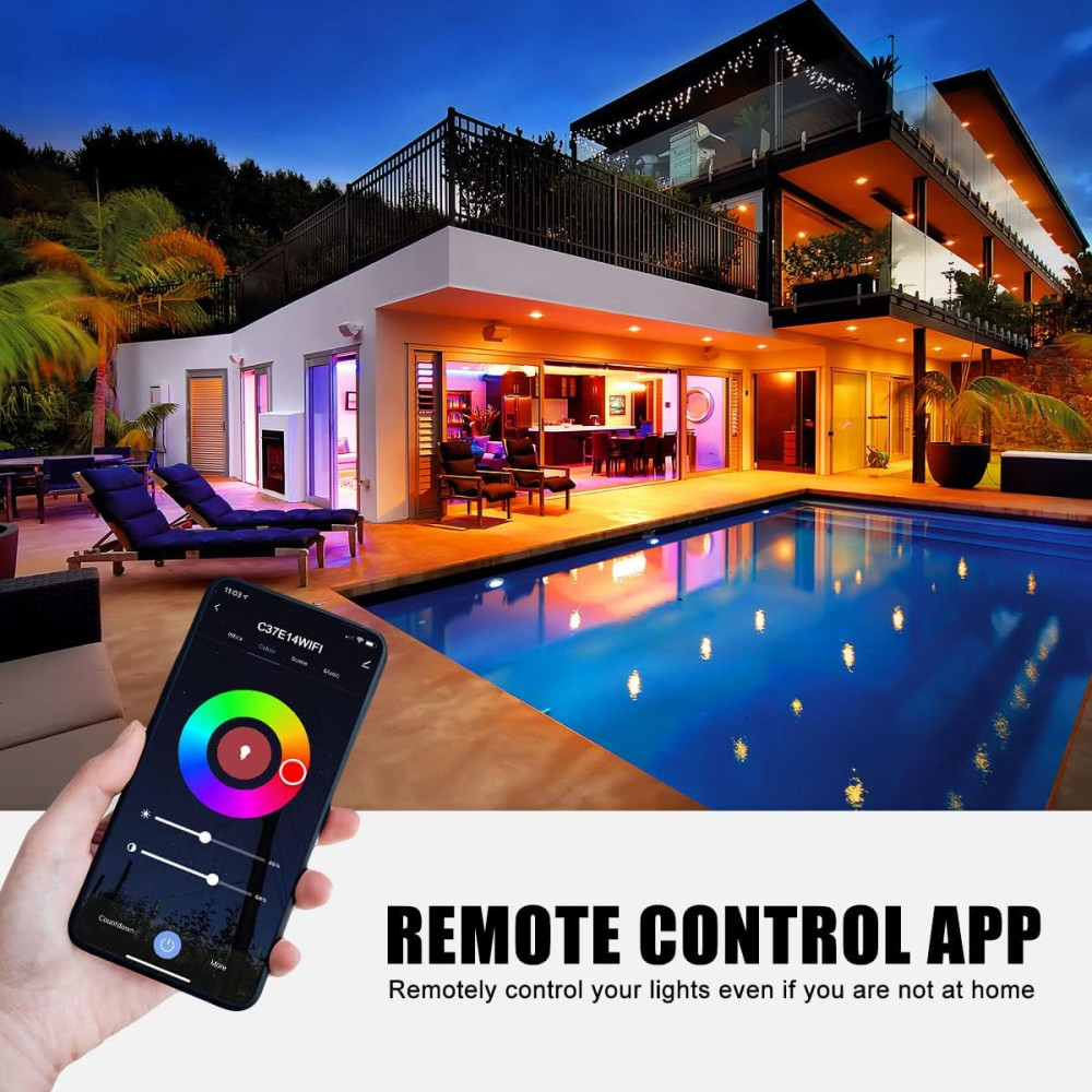 Smart LED Лампочка EXTRASTAR E14 RGB WiFi управления дымированная 6W 600LM
