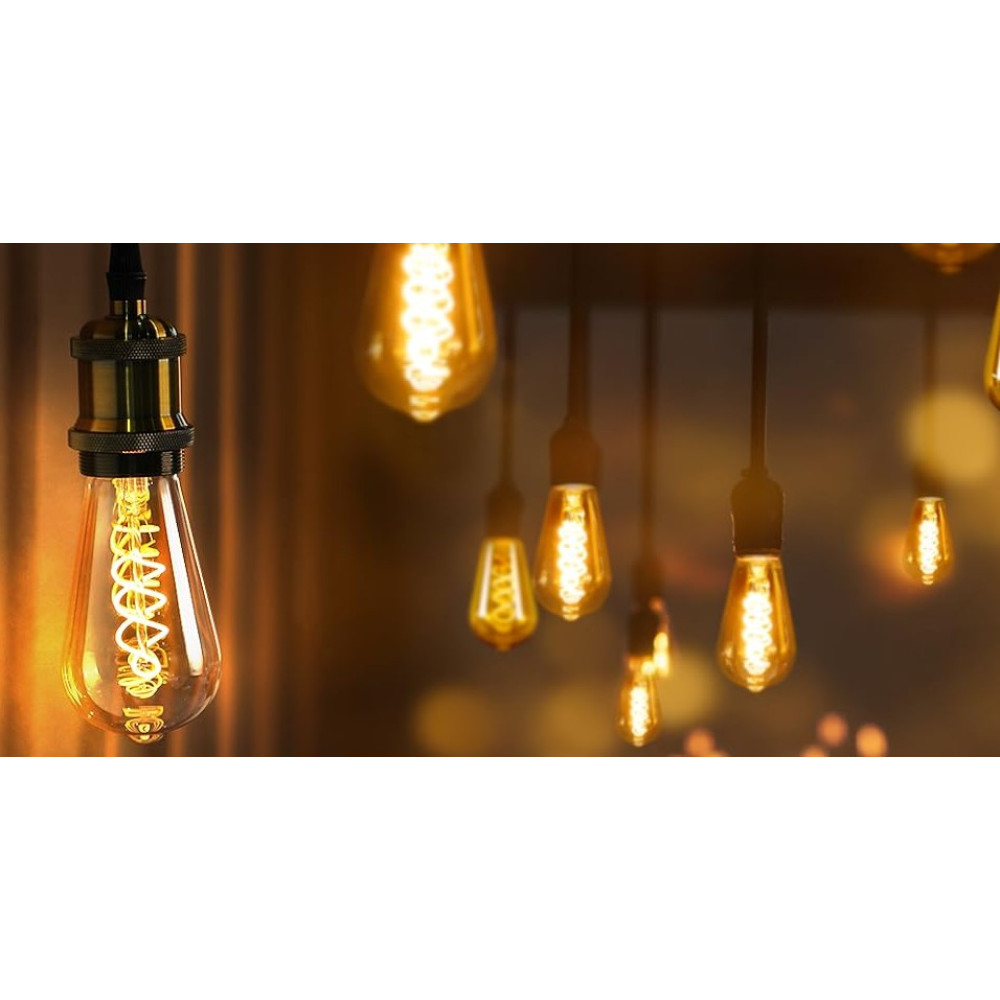 LED лампа Эдисона E26 4 Вт винтажная со спиральными филаментами