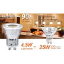 LED лампы DEIFUA Mini GU10 4 5 Вт теплый белый свет 4 шт