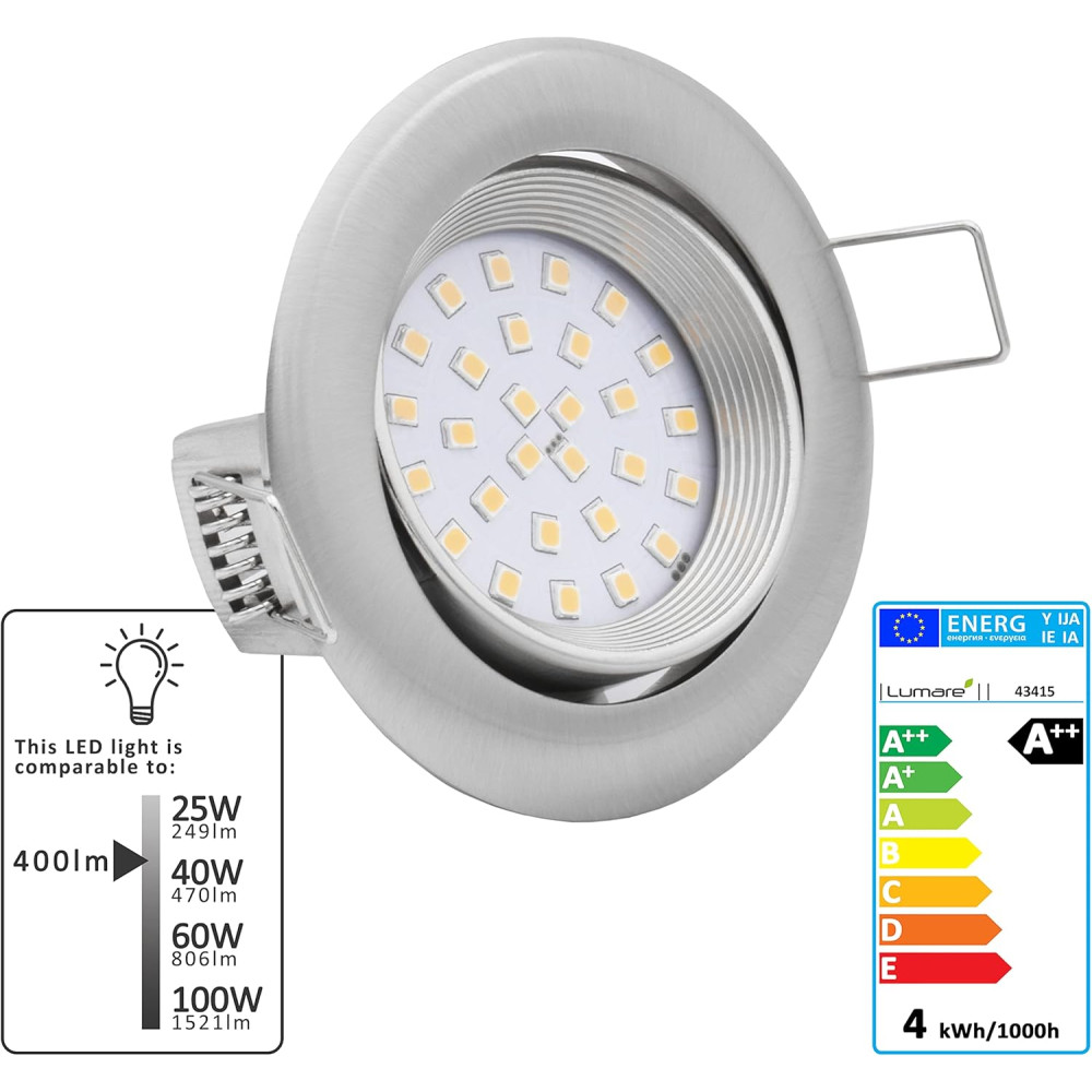 LED светильники Lumare 4W теплый свет 2700К набор 6 шт