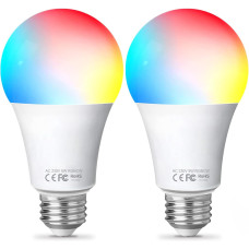 Смарт лампа Fitop WiFi E27 RGB и белый свет 9 Вт управление голосом 2 шт