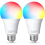 Смарт лампа Fitop WiFi E27 RGB и белый свет 9 Вт управление голосом 2 шт