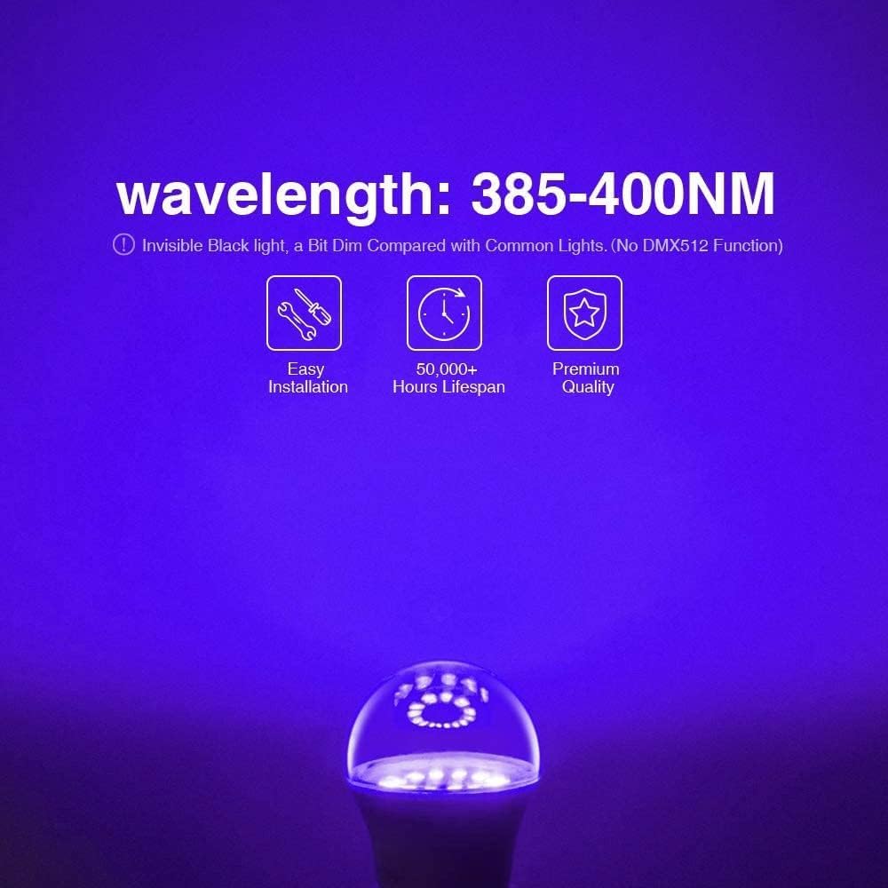 Ультрафіолетові LED лампи Onforu з цоколем E27 9W 2 шт