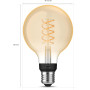 Умная светодиодная LED лампа в ретро-стиле Philips Hue White E27 Filament G93
