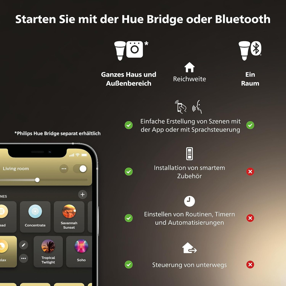 Умная светодиодная LED лампа в ретро-стиле Philips Hue White E27 Filament G93