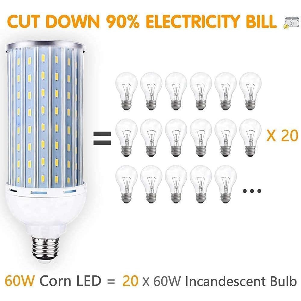 Светодиодная LED лампа Intpro 60W 6000LM E26 E27 4500K