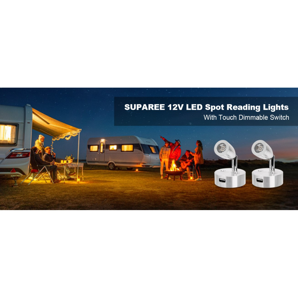 Светильники SUPAREE 12V LED для кемперов и автодомов с сенсорным включением