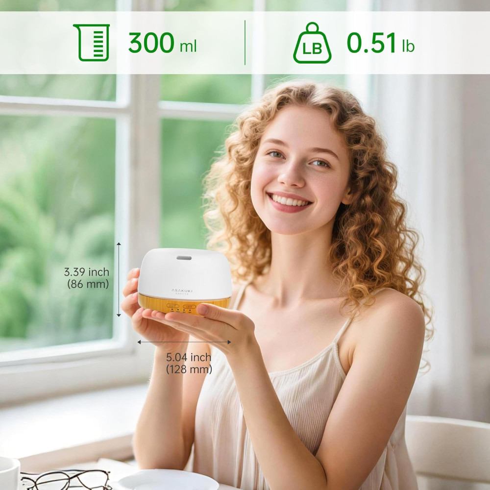 Аромадифузор ASAKUKI 300 мл с LED подсветкой 7 цветов
