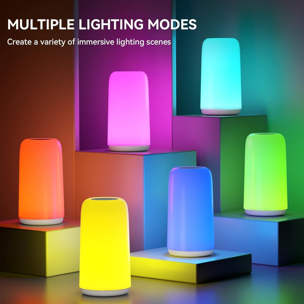 Настольная LED лампа RGB ночник 3 уровня яркости с регулировкой цвета