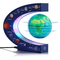 Магнитный левитирующий вращающийся глобус KAIMC 3 дюйма с цветной подсветкой