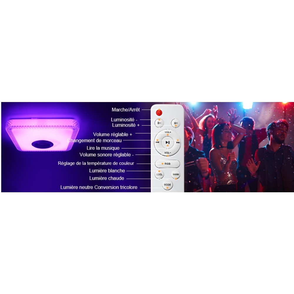 Стельовий LED світильник RGB 30 Вт з Bluetooth колонкою TOPBOS димований