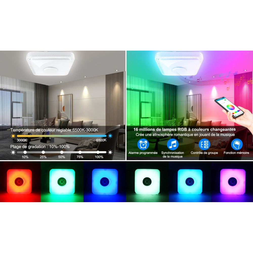 Стельовий LED світильник RGB 30 Вт з Bluetooth колонкою TOPBOS димований