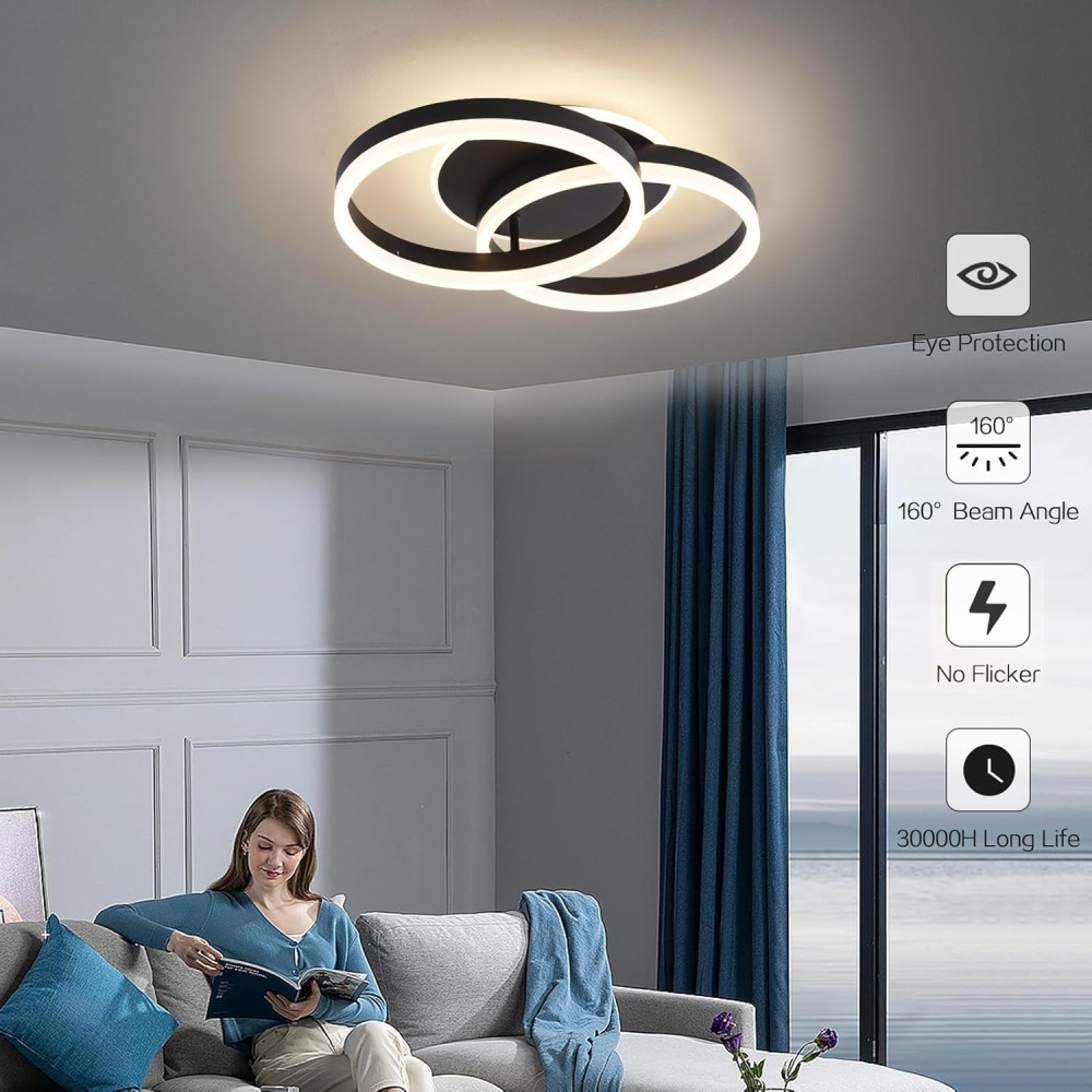 Смарт LED потолочный светильник Amdelne 50 см 36 Вт 2 кольца