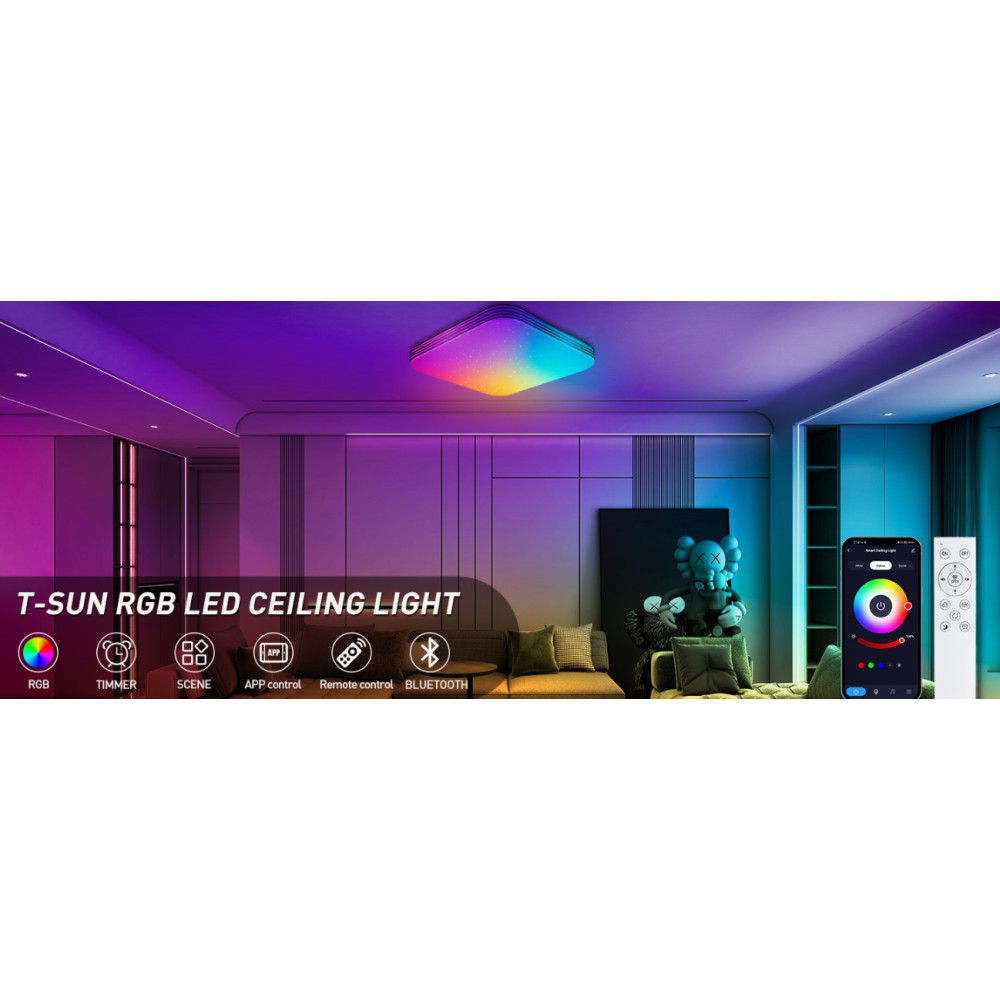 LED потолочный светильник T-SUN RGB 36 Вт 3000–6500K