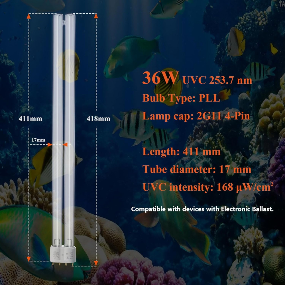 Ультрафіолетова лампа AffyBulb 36W PLL 2G11 для стерилізації води