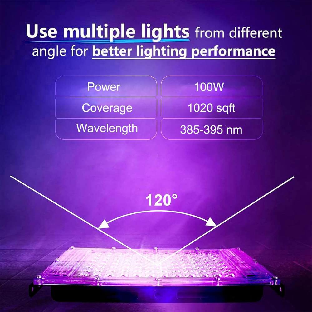 Набор из 2 ультрафиолетовых LED прожекторов Eleganted 100 Вт IP65