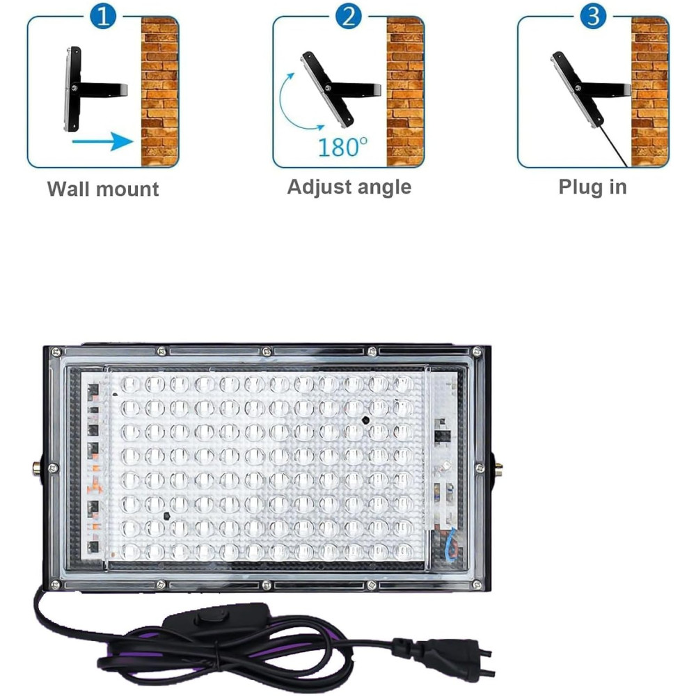 Набор из 2 ультрафиолетовых LED прожекторов Eleganted 100 Вт IP65