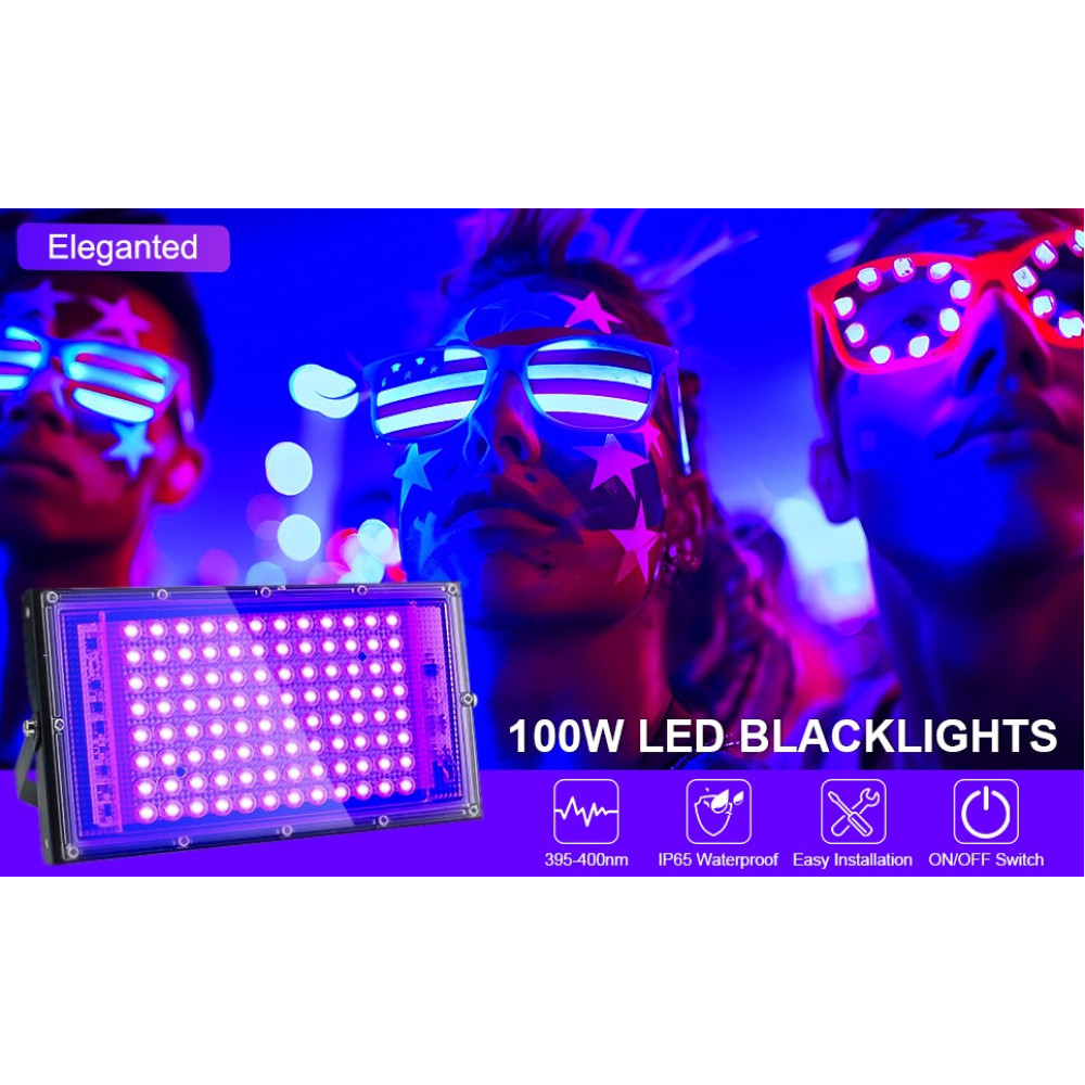 Набор из 2 ультрафиолетовых LED прожекторов Eleganted 100 Вт IP65