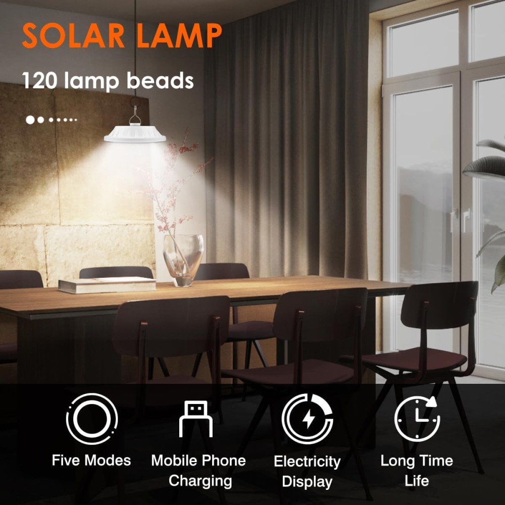 Кемпинговый LED фонарь солнечный LeKaufen 4000LM 5 режимов IPX4