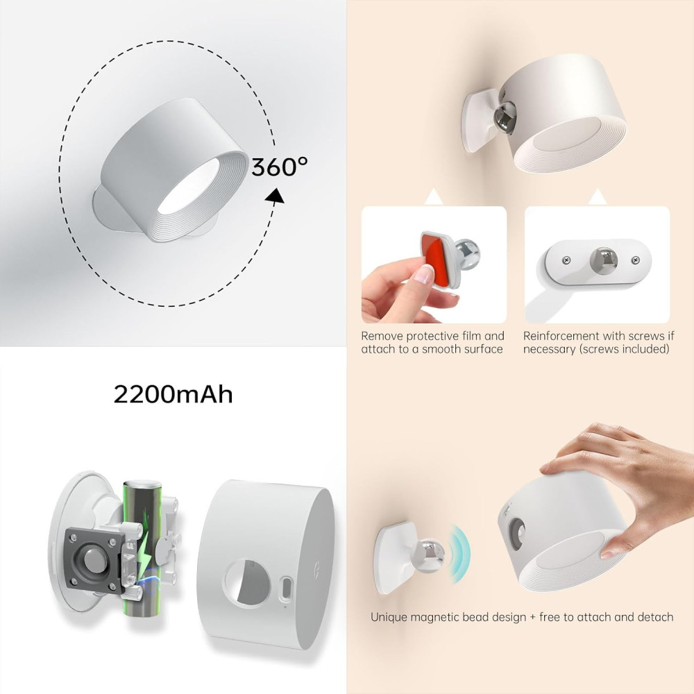 Бра на аккумуляторе Coollamp, комплект из 2 ламп с 3 цветовыми режимами
