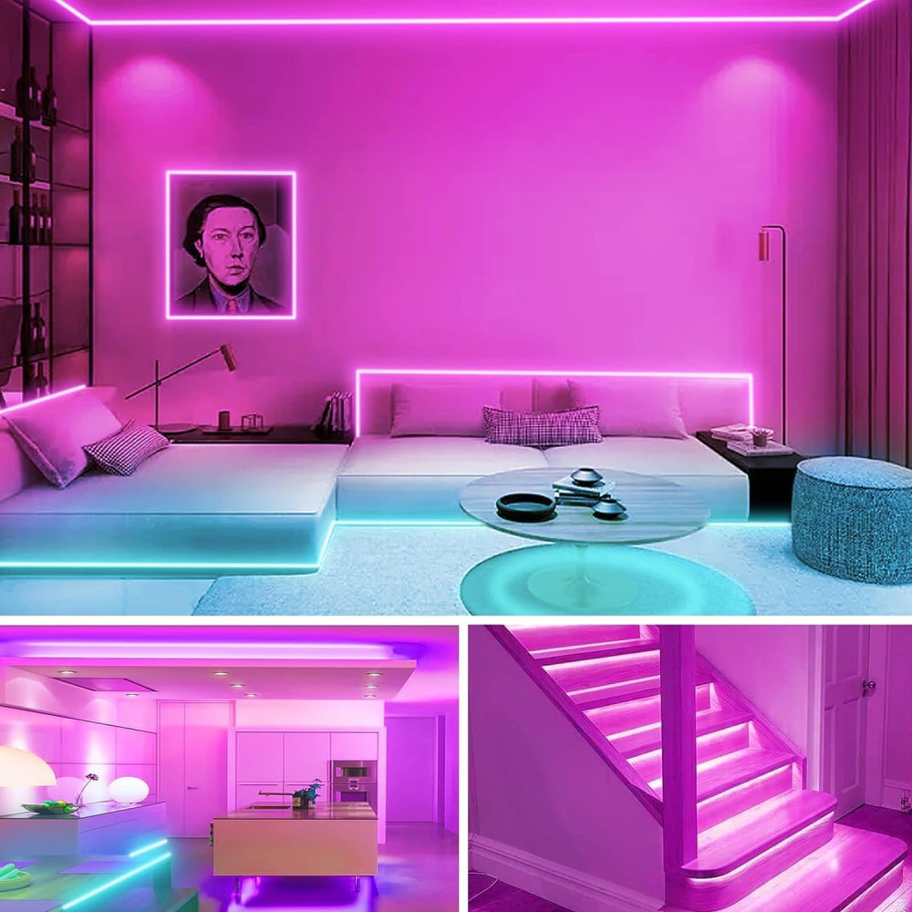 Світлодіодна стрічка KSIPZE 30 м RGB з музичним режимом Bluetooth, пульт