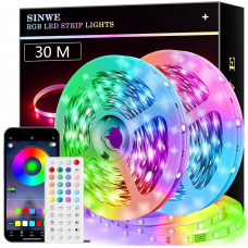 Светодиодная лента SINWE 30 м (2х15 м) RGB с музыкой приложение+пульт 