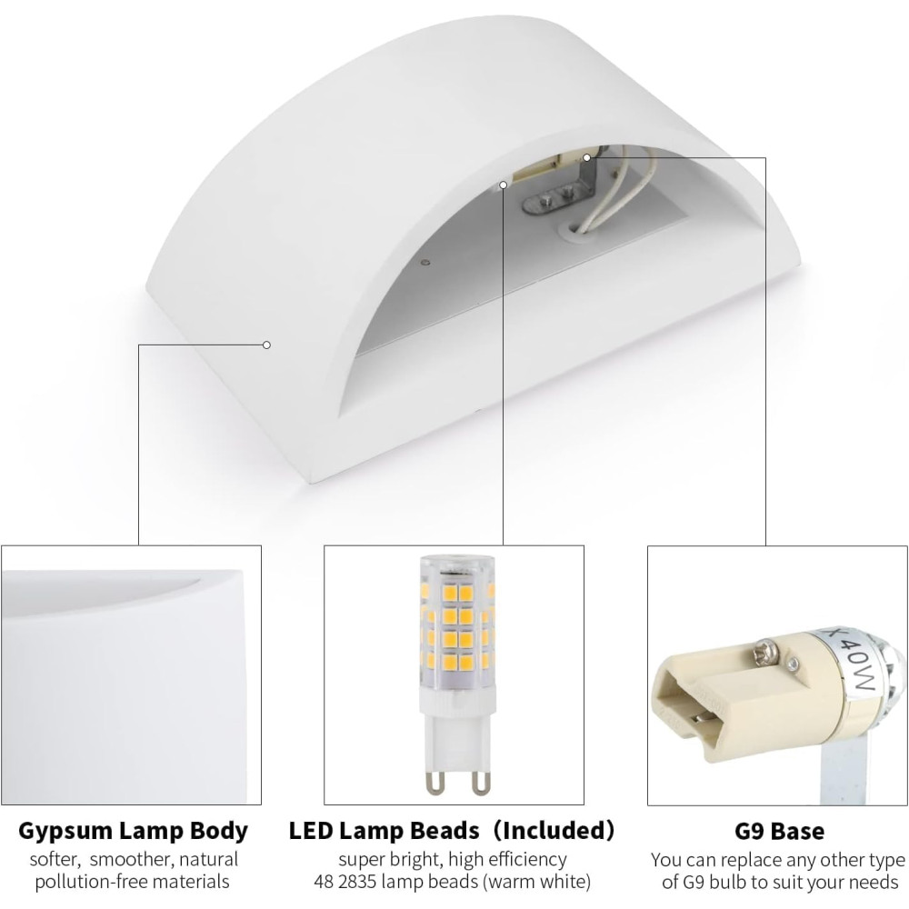 Настенный LED-светильник TLGREEN 2 шт с современным дизайном лампы G9