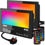 Светодиодный прожектор RGB 50W комплект 2 шт с пультом управления IP66