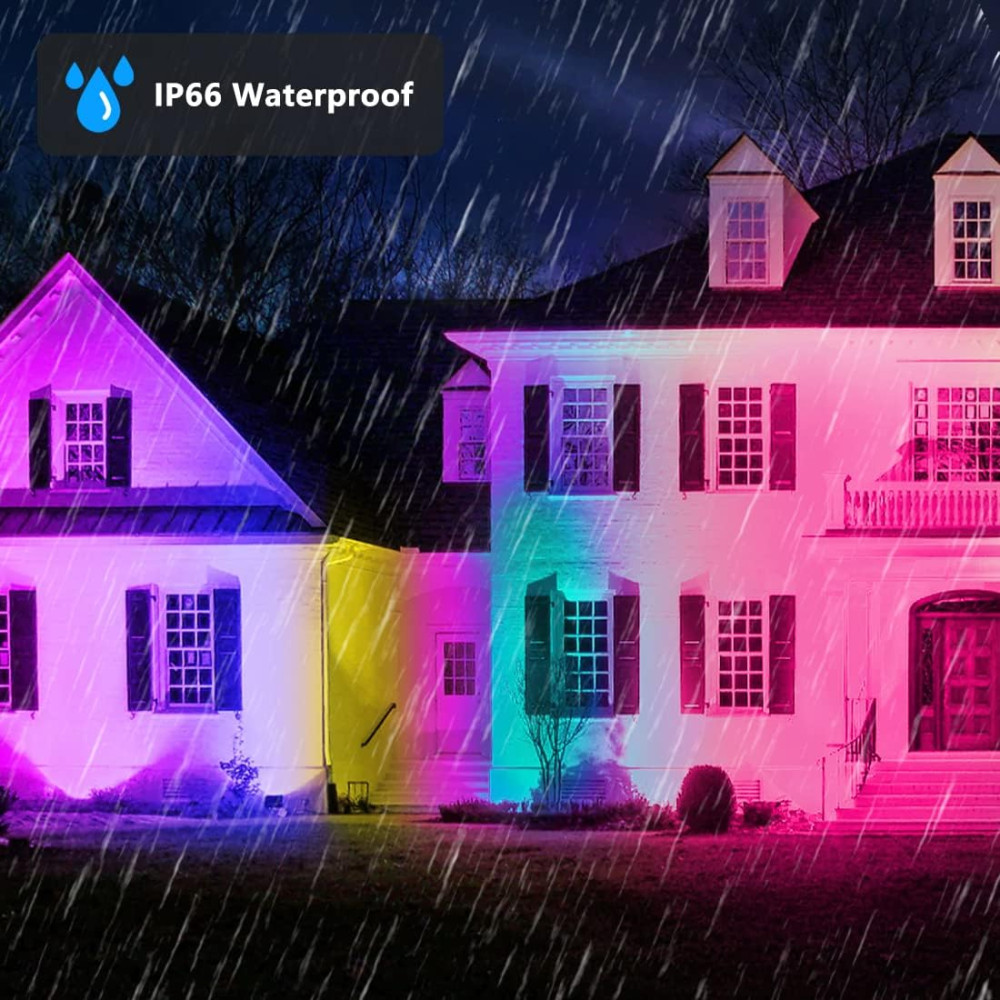 Светодиодный прожектор RGB 50W комплект 2 шт с пультом управления IP66