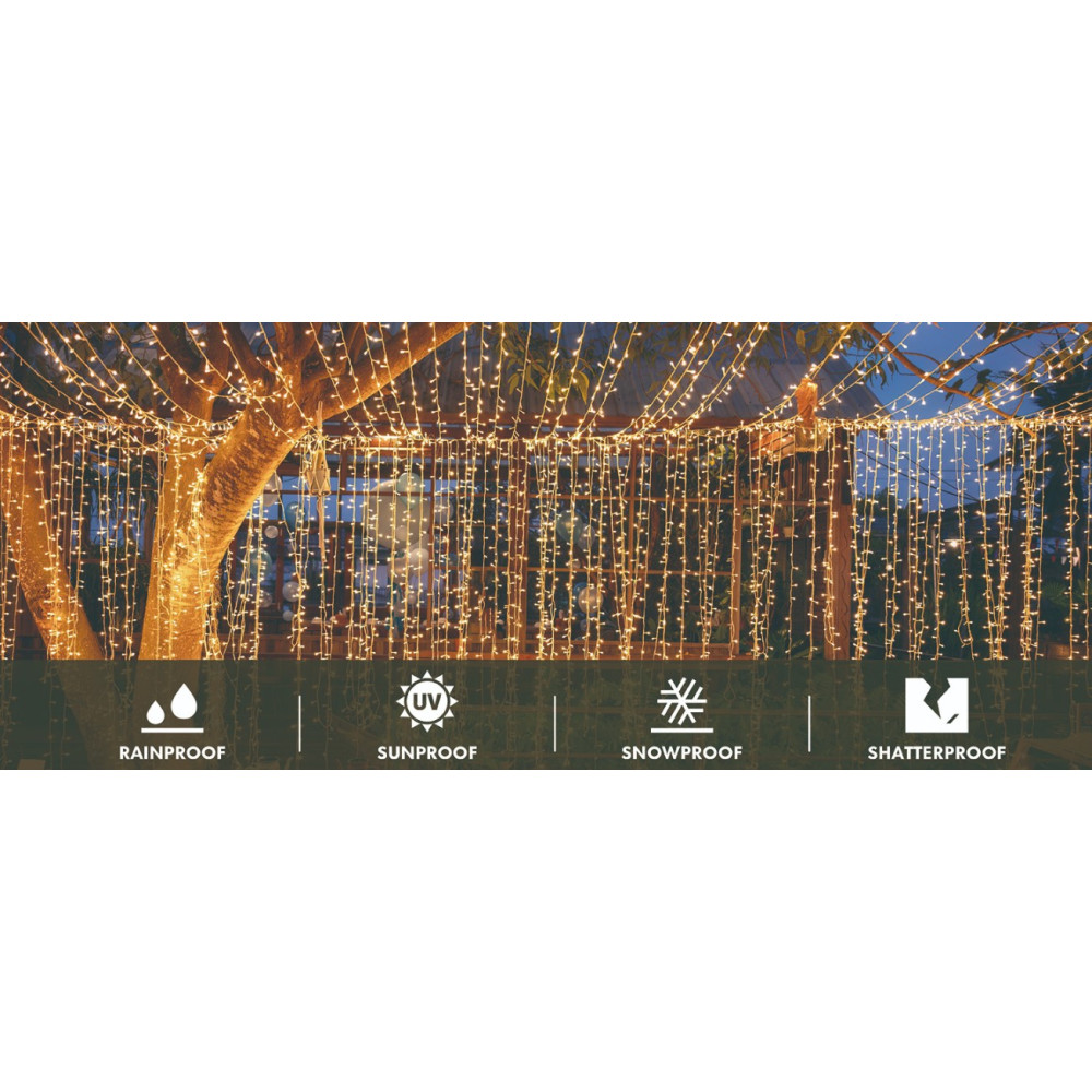 Гирлянда-штора Twinkle 600 LED 8 режимов 6м*3м
