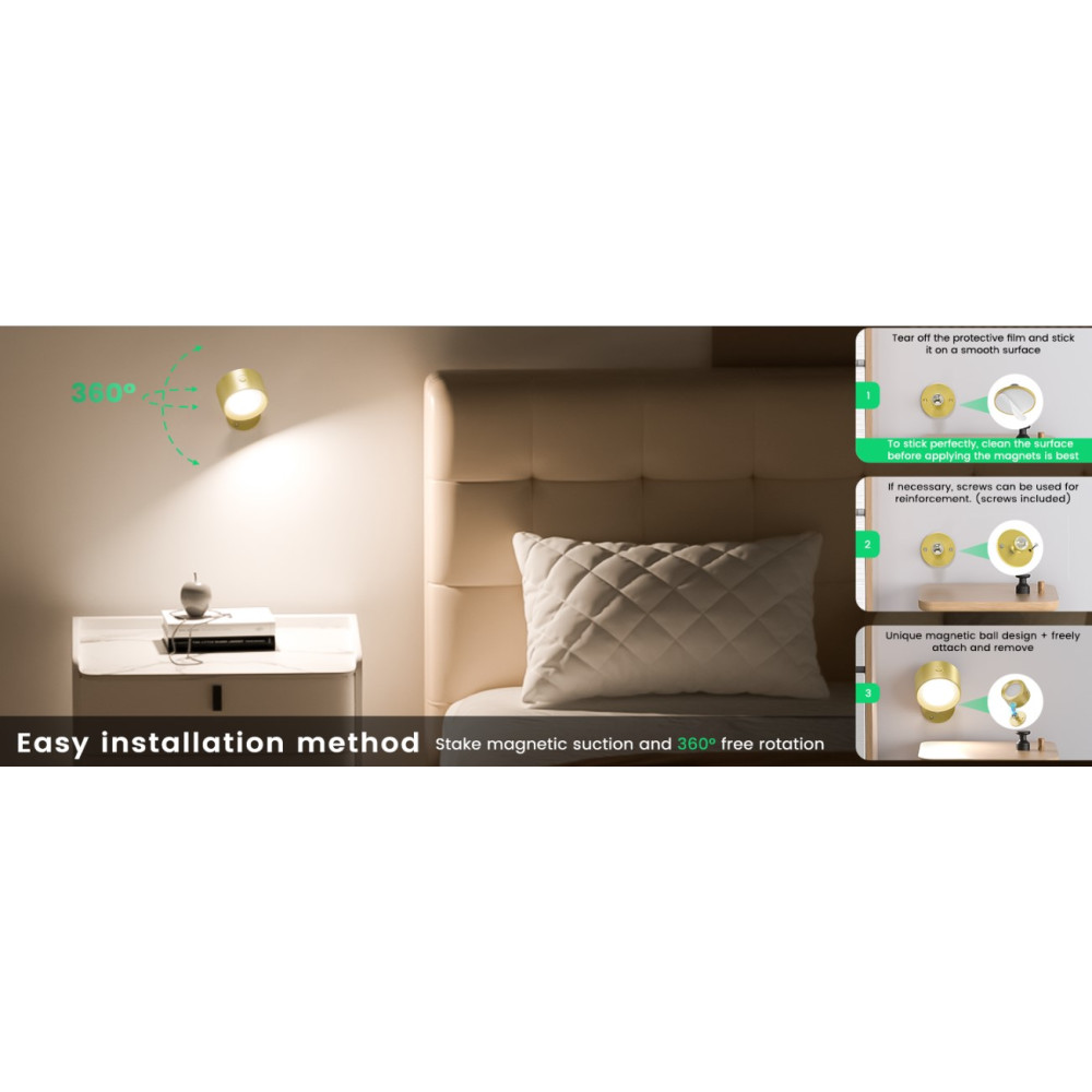 Светильники настенные LED аккумуляторные Lightbiz с пультом 2 шт