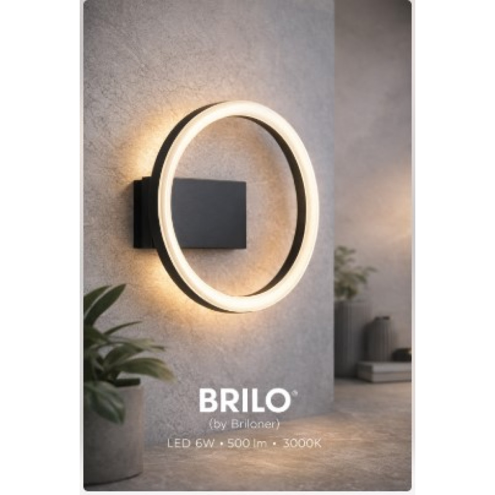 LED светильник BRILO 5W 500 lm 3000K теплый белый, размер 210 x 200 x 45 мм