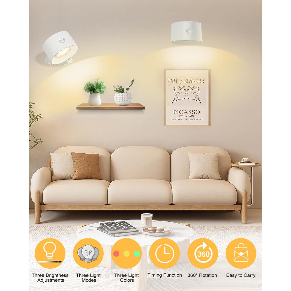 LED настенная лампа Jutyum с магнитным креплением и ДУ