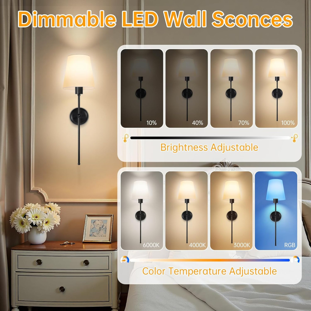 Настенные LED бра аккумуляторные Dehobo RGB 2 шт