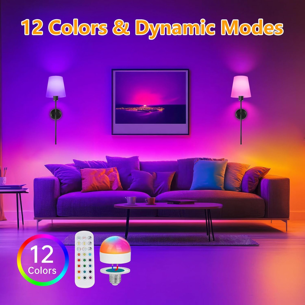 Настенные LED бра аккумуляторные Dehobo RGB 2 шт