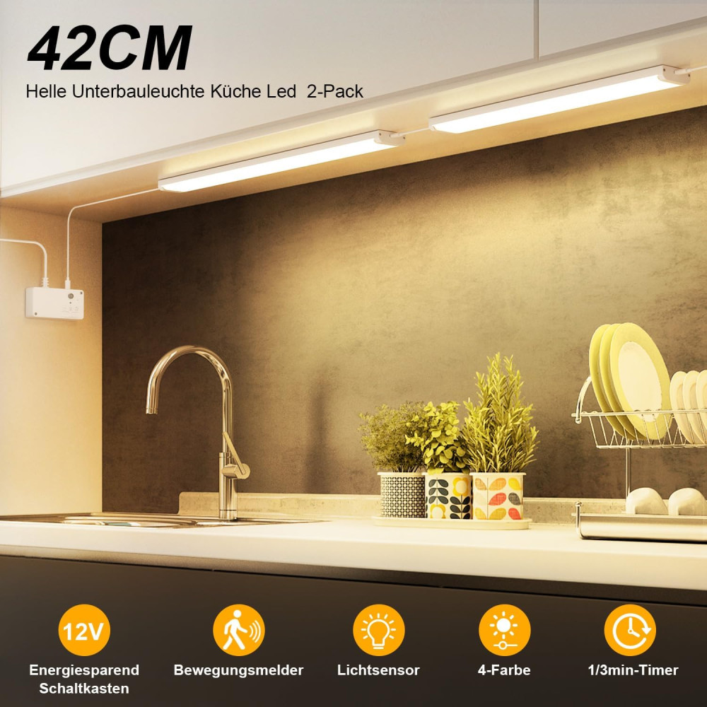 LED освещение EppieBasic для кухни 3шт 42 см 3000–6000K 12 В
