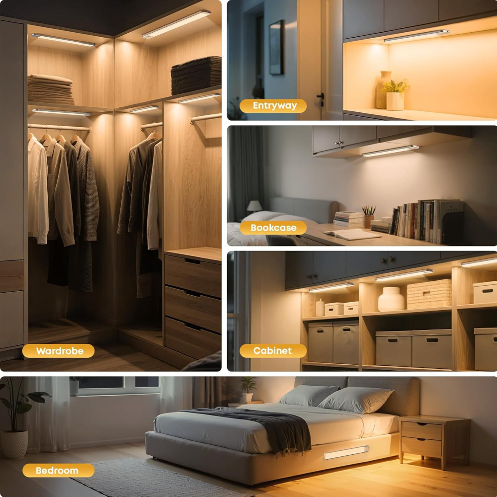 LED светильники для шкафа с датчиком движения TANSOOL+ 40 см 2200 мАh 4000K комплект 2 шт