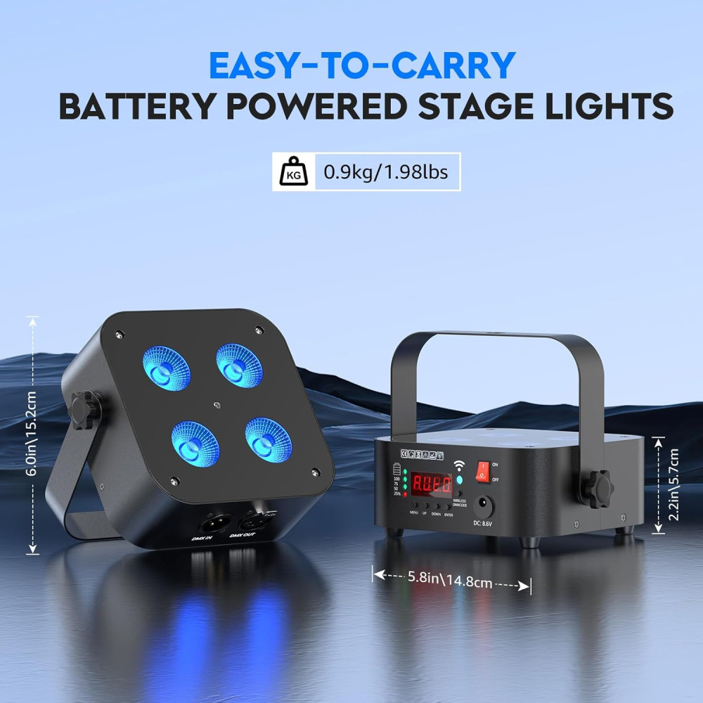 Сценічний PAR-прожектор бездротовий 4400mAh