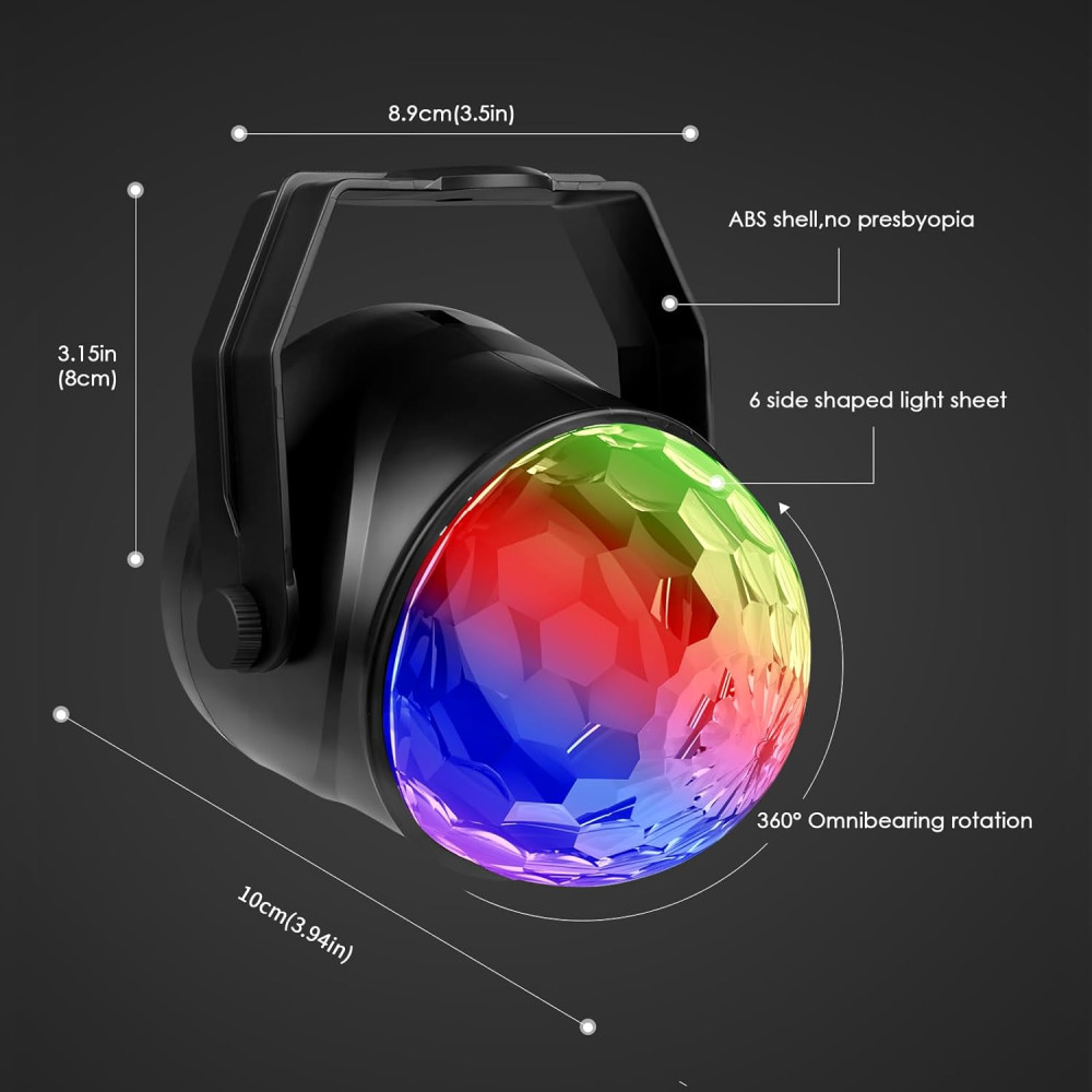 Диско шар FIMEI LED 3W RGB с музыкальным управлением и пультом